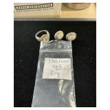 Silver earrings and ring