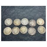10 Barber silver dimes