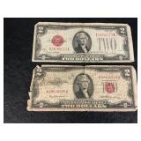 2 red seal 2 dollar bills