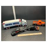 Trucks and cars