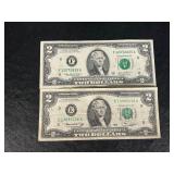 2-2 dollar bills