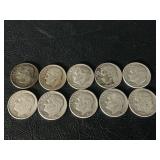 10 Eisenhower silver dimes