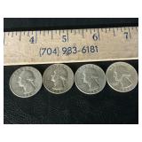 4 silver quarters