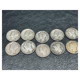 10 Mercury silver dimes