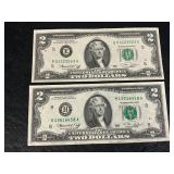 2 - 2 dollar bills