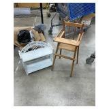 Doll high chair and shelf