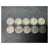 10 Eisenhower silver dimes