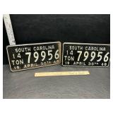 2 1968 SC tags same number