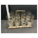 Vintage glasses and rack