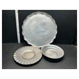 Aluminum trays and bowl