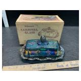 Carnival glass butter dish