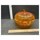 Glass pumpkin dish