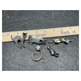 Sterling silver cat pins