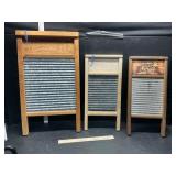 3 vintage washboards