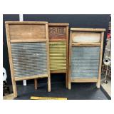 3 vintage wash boards