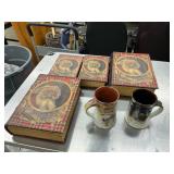 Boxes and pottery cups
