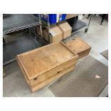 2 wooden boxes