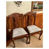 2 antique oak chairs
