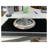 Dish with sterling silver rim