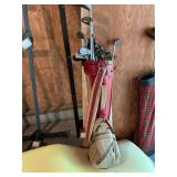 Vintage golf bag and clubs
