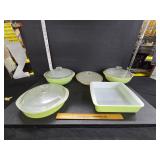Pyrex lime green set