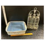 Dish and bottles