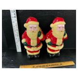 2 vintage plastic Santaï¿½s
