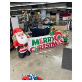 Santa and elves blowup