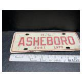 1973 Ashboro tag 1973 Ashboro tag
