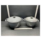 2 cast iron enamel pots 2 cast iron enamel pots