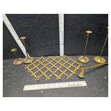 Brass candle stands and other Brass candle stands and other
