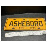 1966 Ashboro tag 1966 Ashboro tag