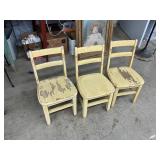 3 small oak chairs 3 small oak chairs