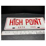 1968 High Point tag 1968 High Point tag