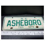 1976 Ashboro tag 1976 Ashboro tag
