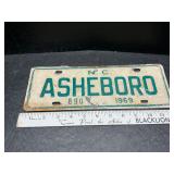 1969 Ashboro tag 1969 Ashboro tag