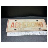1975 Ashboro tag 1975 Ashboro tag