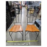 Metal and wood chairs Metal and wood chairs