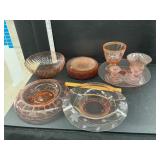 Large lot of pink glass