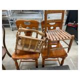 3 chairs and magazine rack