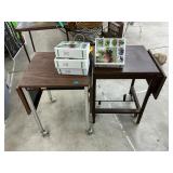 2 typewriter tables and books