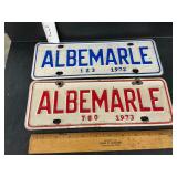 1972 & 73 Albemarle tags