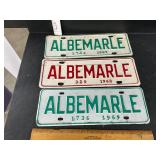 1967, 68 and 69 Albemarle tags