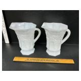 2 milk glass pitchers