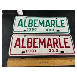 1980 & 81 Albemarle tags
