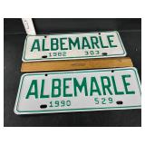 1990 & 1982 Albemarle tags