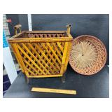 Bamboo magazine rack and basket