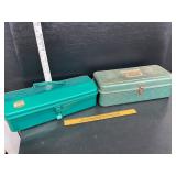 2 metal toolboxes