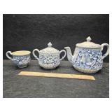 Vintage blue and white ceramic set
