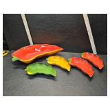 Clay art chili pepper set